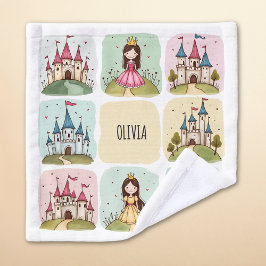 Schattig sprookjeskasteel en prinses Doodles Washandje