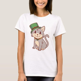 Schattig St. Patricks Cat T-shirt