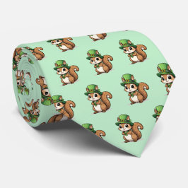 Schattig St. Patrick's Day Eekhoorn Met Groene Hoe Stropdas