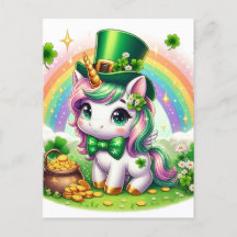 Schattig St. Patricks Day Eenhoorn Rainbow Gold