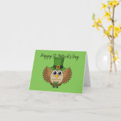 Schattig St. Patrick's Day-uil stripfiguur | Voeg  Kaart (Gele Bloem)