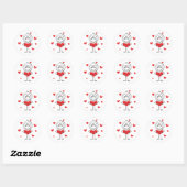Schattig Staafje met Hart Ronde Sticker (Vel)