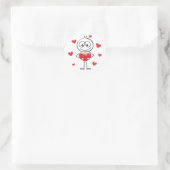 Schattig Staafje met Hart Ronde Sticker (Tas)