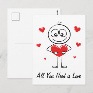 Schattig Staafjesfiguur Alles Wat Je Nodig Hebt Is Briefkaart