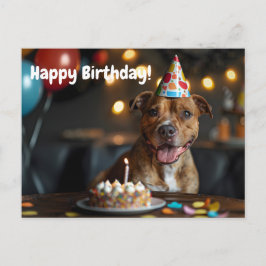Schattig Staffordshire bull terrier verjaardagsont Briefkaart
