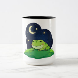Schattig Stargazing Kikker Kawaii Nachtelijke Heme Tweekleurige Koffiemok