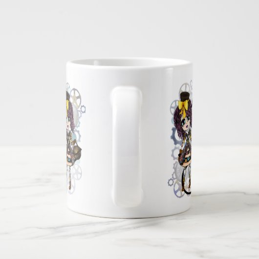 Schattig Steampunk Cosplay Meisje genaamd Gift Kun Grote Koffiekop (Achterkant)