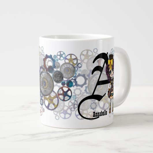 Schattig Steampunk Cosplay Meisje genaamd Gift Kun Grote Koffiekop (Voorkant rechts)