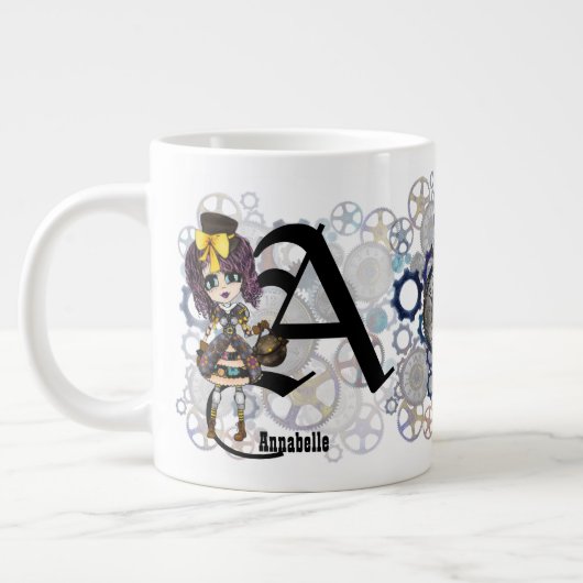 Schattig Steampunk Cosplay Meisje genaamd Gift Kun Grote Koffiekop (Links)