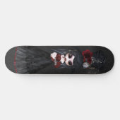 Schattig Steampunk Goth Meisje Zwart Skateboard (Horizontaal)