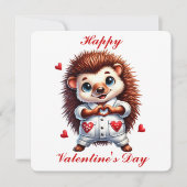 Schattig Stekelvarken - Valentijnsdag kaart (Voorkant)