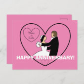 Schattig Stel Dansend in Hart GELUKWENS MET JE TRO Briefkaart (Voorkant / Achterkant)