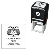 Schattig Stel Egels Verliefd Naam Retouradres Zelfinktende Stempel (In situ)