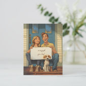 Schattig Stel en de Puppy Briefkaart (Staand voorkant)