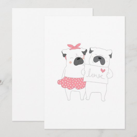 Schattig Stel Franse Bulldog Liefde | Hondenliefhe Feestdagenkaart (Voorkant / Achterkant)