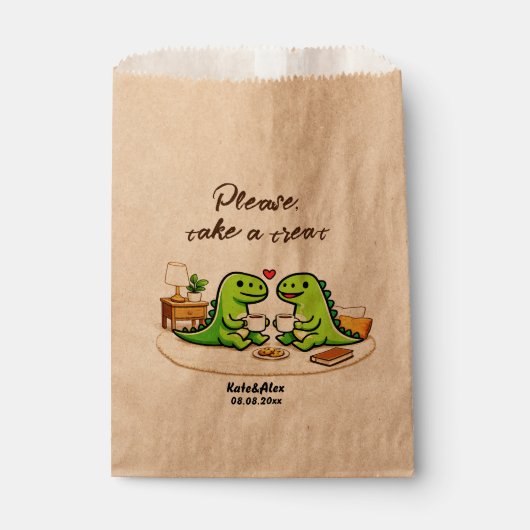Schattig stel koffie drinkend bedankzakje (Voorkant)