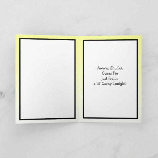 Schattig stel maïspun flirterig romantisch kaart (Binnen)