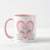 Schattig stel roze biggetjes mok (Links)