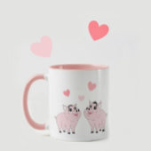Schattig stel roze biggetjes mok