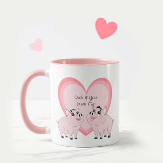 Schattig stel roze biggetjes mok