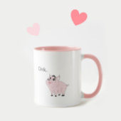 Schattig stel roze biggetjes mok