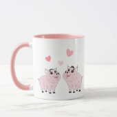 Schattig stel roze biggetjes mok (Links)