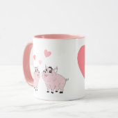 Schattig stel roze biggetjes mok (Voorkant links)
