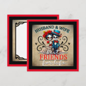 Schattig Stel Suiker Schedel Feestdagenkaart (Voorkant / Achterkant)