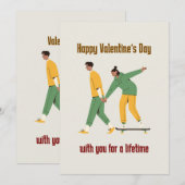 Schattig Stel Valentijnsdag Feestdagenkaart (Voorkant / Achterkant)