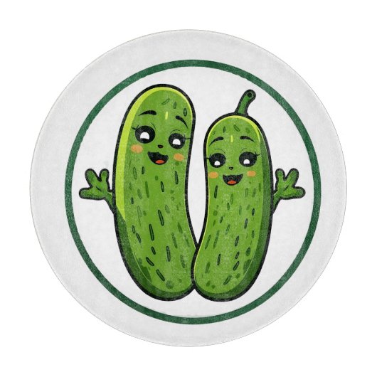 Schattig Steltenkoppel Funny Kawaii Augurken Snijplank (Voorkant)
