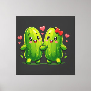 Schattig Steltenkoppel Grappige Kawaii Stelten Canvas Afdruk