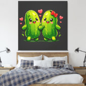 Schattig Steltenkoppel Grappige Kawaii Stelten Canvas Afdruk (Insitu (Slaapkamer))