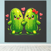 Schattig Steltenkoppel Grappige Kawaii Stelten Canvas Afdruk (Insitu (Houten vloer))