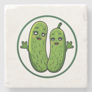 Schattig Steltenkoppel Grappige Kawaii Stelten Stenen Onderzetter