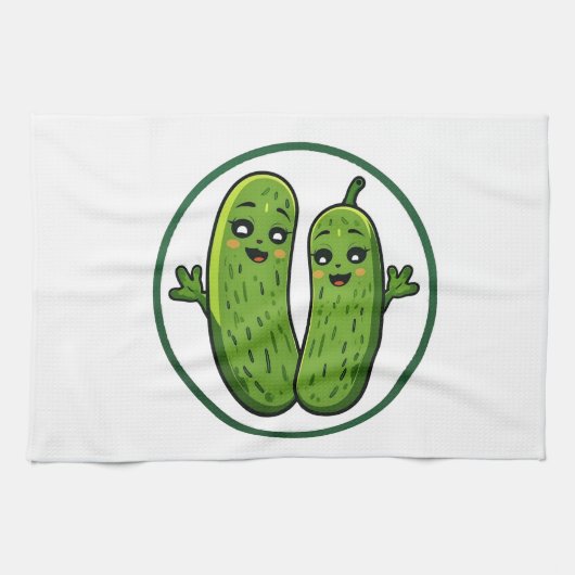 Schattig Steltenkoppel Grappige Kawaii Stelten  Theedoek (Horizontaal)