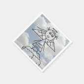 Schattig Stick Figuur Engel Meisje op Wolken Verja Servetten (Hoek)