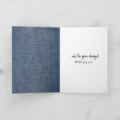 Schattig stick figuur meisje denken aan je kaart (Binnen)