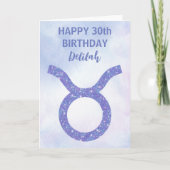 Schattig Stier Astrologie Teken Aangepaste Paarse Kaart (Voorkant)