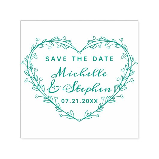 Schattig stijlvol script hart krans opslaan van de zelfinktende stempel (Design)