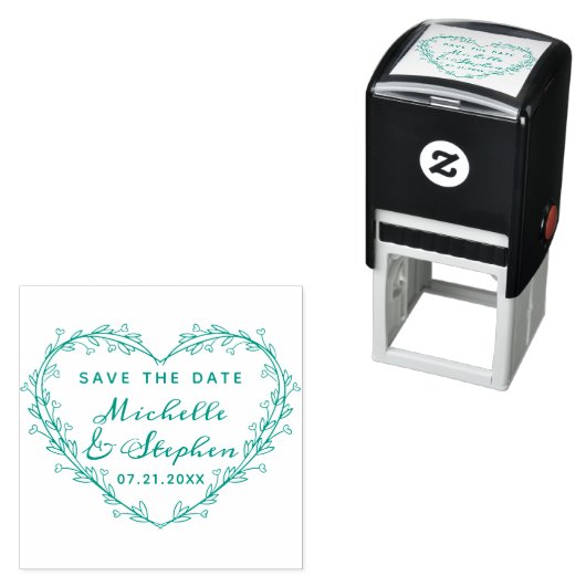 Schattig stijlvol script hart krans opslaan van de  zelfinktende stempel (In situ)