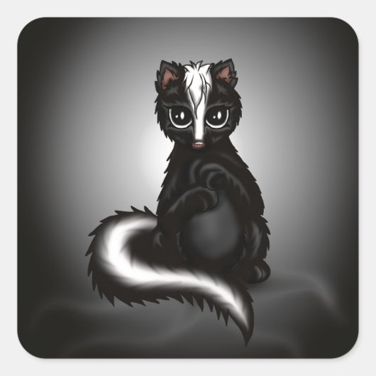 schattig stinkdier vierkante sticker (Voorkant)