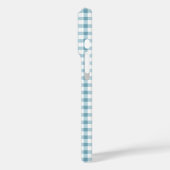 Schattig stoffig blauwe Gingham-patroon Case-Mate iPhone Case (Achterkant / Links)