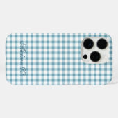 Schattig stoffig blauwe Gingham-patroon Case-Mate iPhone Case (Achterkant (horizontaal))