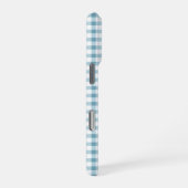 Schattig stoffig blauwe Gingham-patroon iPhone Hoesje (Rechterkant)