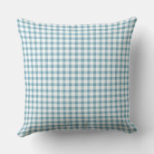 Schattig stoffig blauwe Gingham-patroon Kussen (Achterkant)
