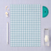 Schattig stoffig blauwe gingham patroon tissuepapier (Craft)