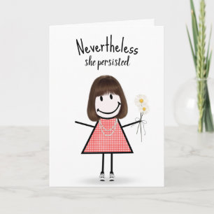 Schattig Stokpaardje in Gingham Jurk Inspiratie  Kaart