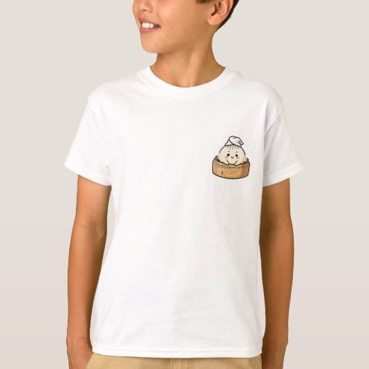 Schattig Stoom Dim Sum Dumpling Karakter Kinderen T-shirt (Voorkant)