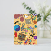 schattig strak kleurenpatroon briefkaart (Staand voorkant)