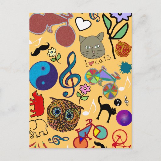 schattig strak kleurenpatroon briefkaart (Voorkant)